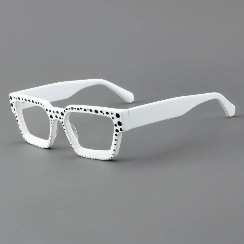 

Vintage handmade thick-framed glasses acetate fiber optical glasses frame can be equipped with prescription glasses.