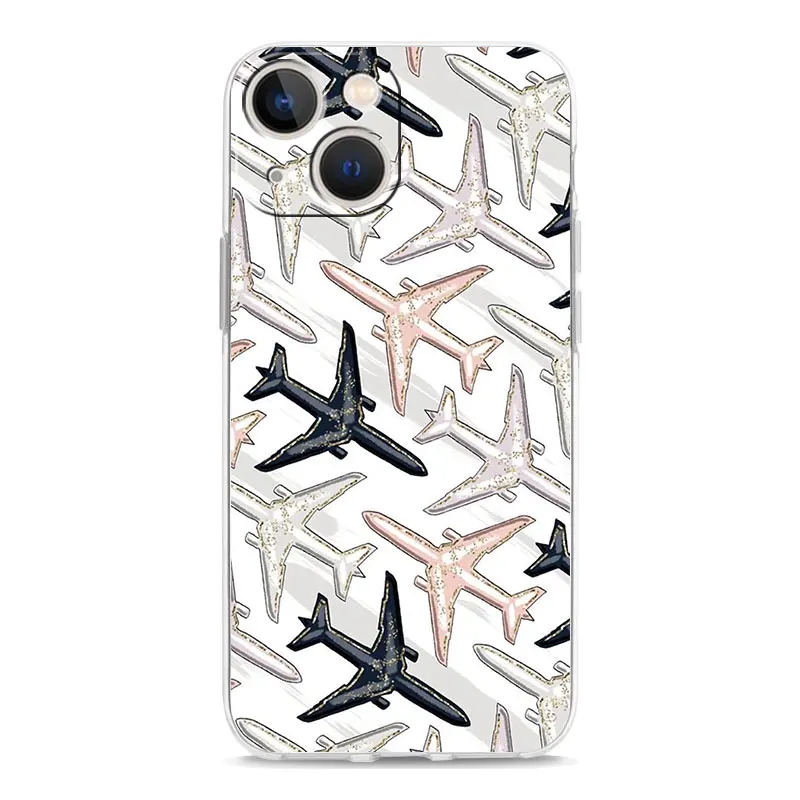 Clear Soft Cover with Airplane Pattern - Premium Phone Case