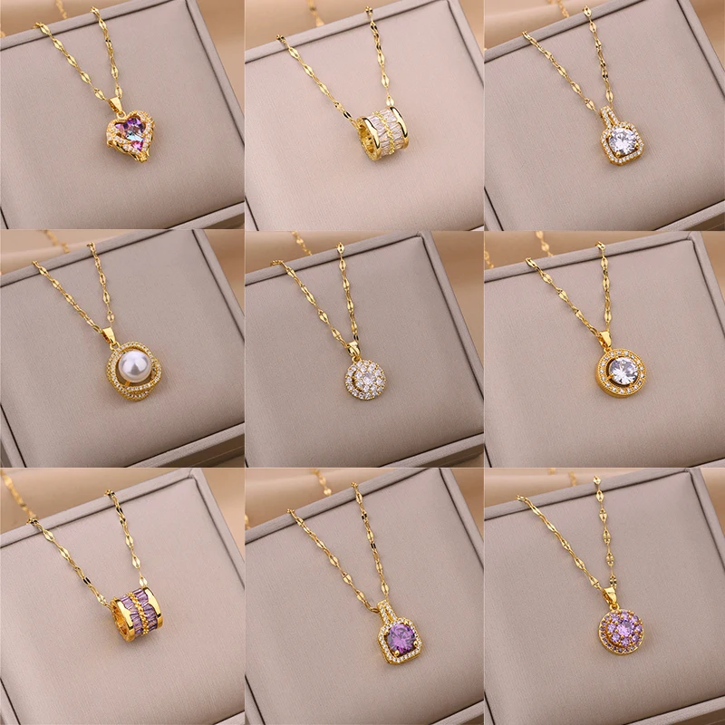 Collier en acier inoxydable pour femmes, pendentif... – Grandado