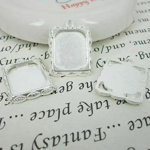 

10pcs 20x17mm silver tone picture frame charm G468