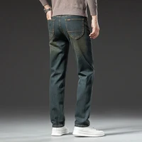 Fall branded stretch men's jeans Fashionable retro slim denim trousers Men's casual straight blue stretch pants 2023 new style 2