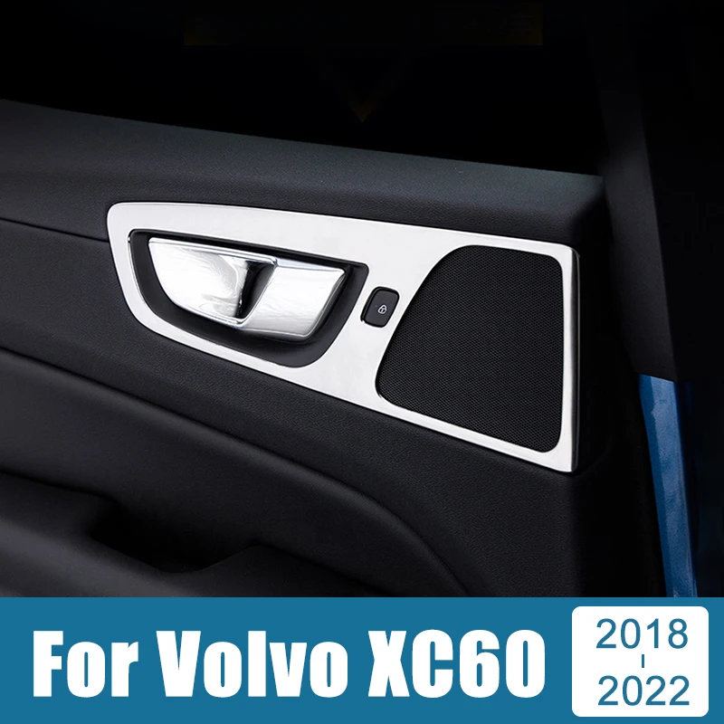 

For Volvo XC60 2018 2019 2020 2021 2022 Stainless Car Inner Door Handle Bowl Frame Cover Trim Stickers Decoration Accessories