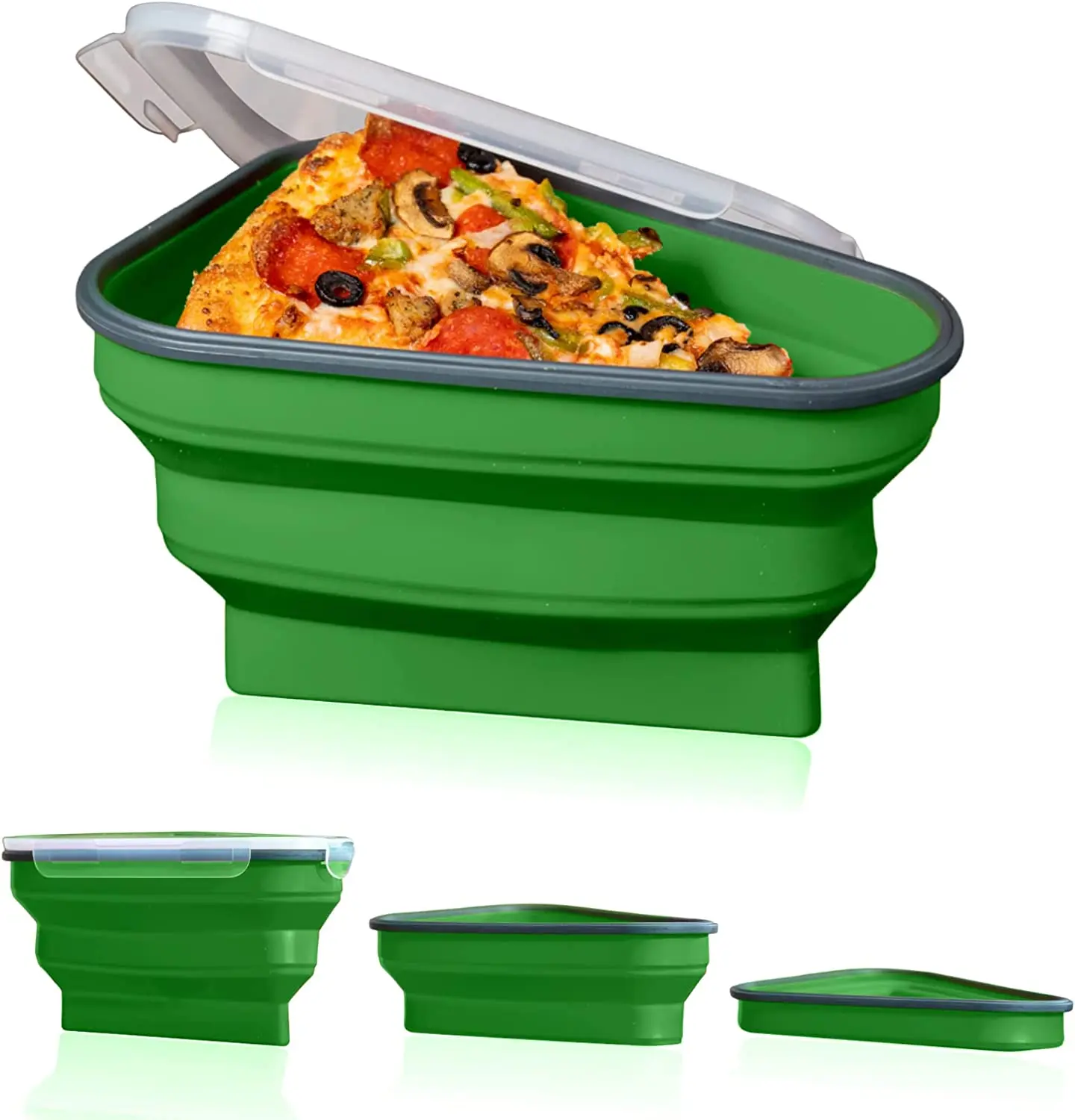 Pizza Storage Container with 5 Microwavable Trays，Reusable