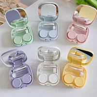 Contact lens case simple DIY square box portable beauty eye box companion dual box glossy storage box 1