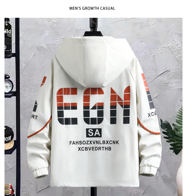 Hochwertige Herren-Freizeitjacken mit Kapuze 2026 Frühling Herbst Windbreaker Oberbekleidung Lockere Mäntel Jugend-Oberteile Kleidung Übergröße M-4XL – Detail 18