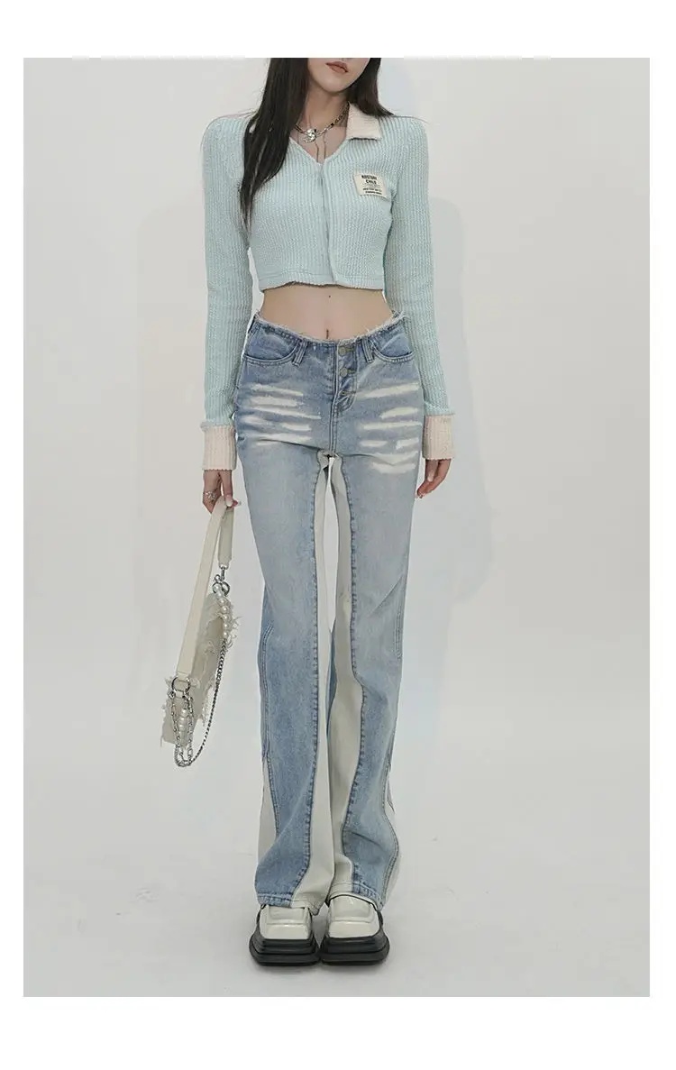 High Waist Spring Denim Long Casual Wide Leg Jeans New Loose Women Fashion Long Denim Korean New Harajuku Trousers blue jeans