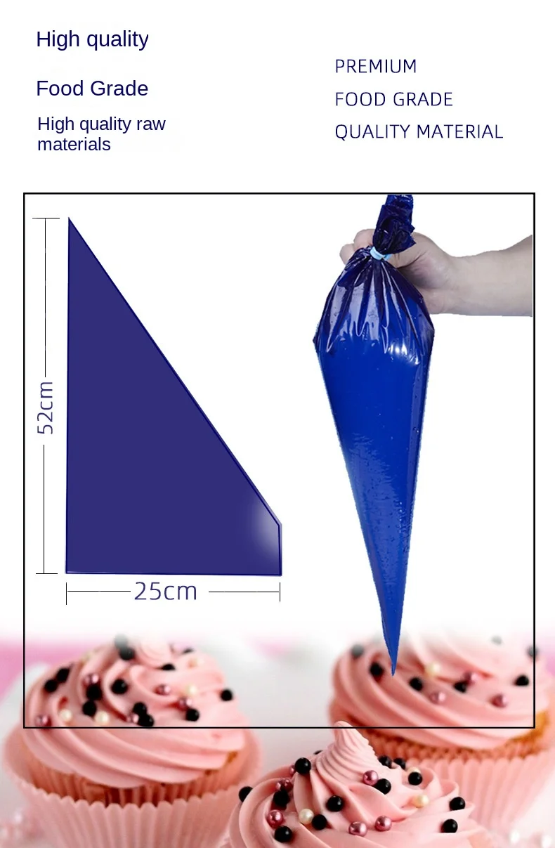 Bolsas para tuberías de repostería de 21 pulgadas, bolsa para glaseado desechable, accesorios y herramientas para hornea