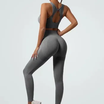 ZOEYEAR-Ensemble de yoga sans couture pour femme, soutien-gorge de sport et leggings de levage de hanche, ensemble d'entraînement, ensemble de fitness respirant, vêtements de sport, beauté du dos