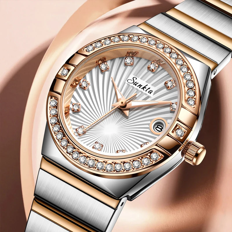 Lige New Women Watches Luxury Brand Fashion Ladies Watch Date Waterproof Dress Bracciale Rose Gold Orologio In Acciaio Inossidabile Confezione Regalo