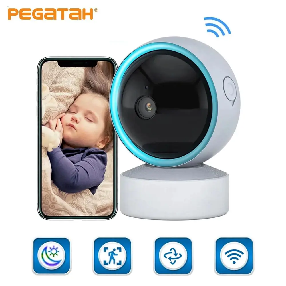 Tuya Wifi IP Camera 1080P Baby Monitor 360° PTZ Motion Detect 2 Way Audio Night Vision ONVIF Surveillance Camera Mini Camcorders