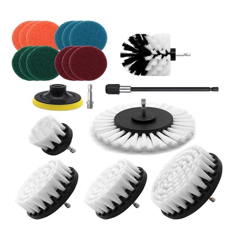 

21Pcs Drill Brushes Drill Brushes Attachment Set For Cleaning,All Purpose Scrubber Brushes With Extended Attachment