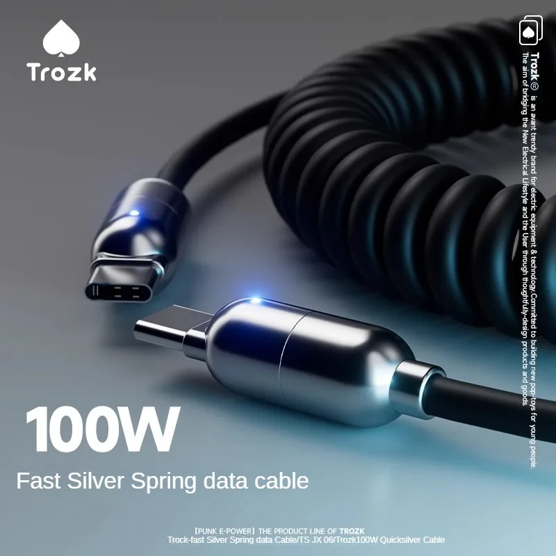 

Кабель зарядный Trozk с разъемами типа c и Lightning, 100 Вт