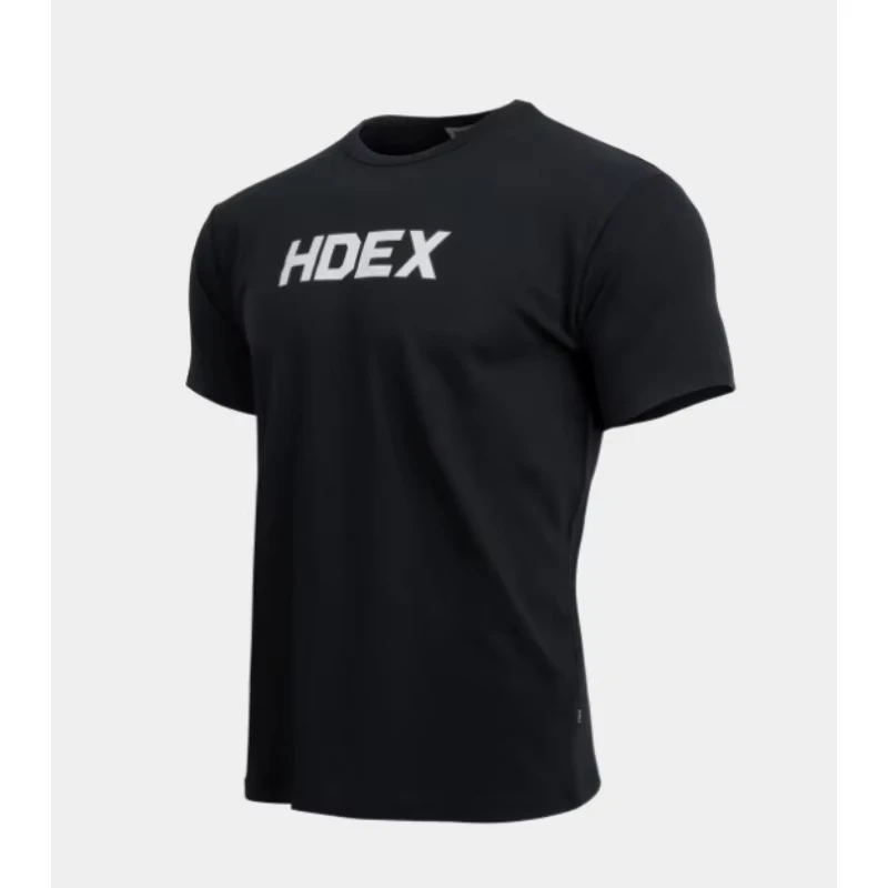 HDEX 레터 프린트 남성 통기성 빠른 건조 티셔츠 반팔 체육관 러닝 스포츠 ..