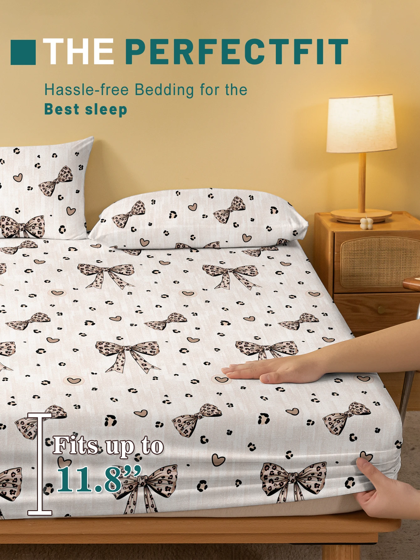 1 Simple modern Geometry printed matte Fitted Sheet, bedroom printed bed cover, bedding (excluding pillowcases) 3