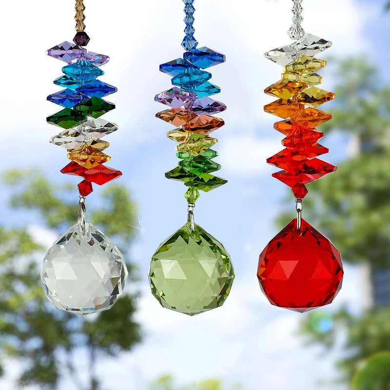 Hanging Crystal Lighting Ball Pendant DIY Tree Of Life Sun Catcher Prism sun catcher crystal pendant sun catchers for Outdoor Home