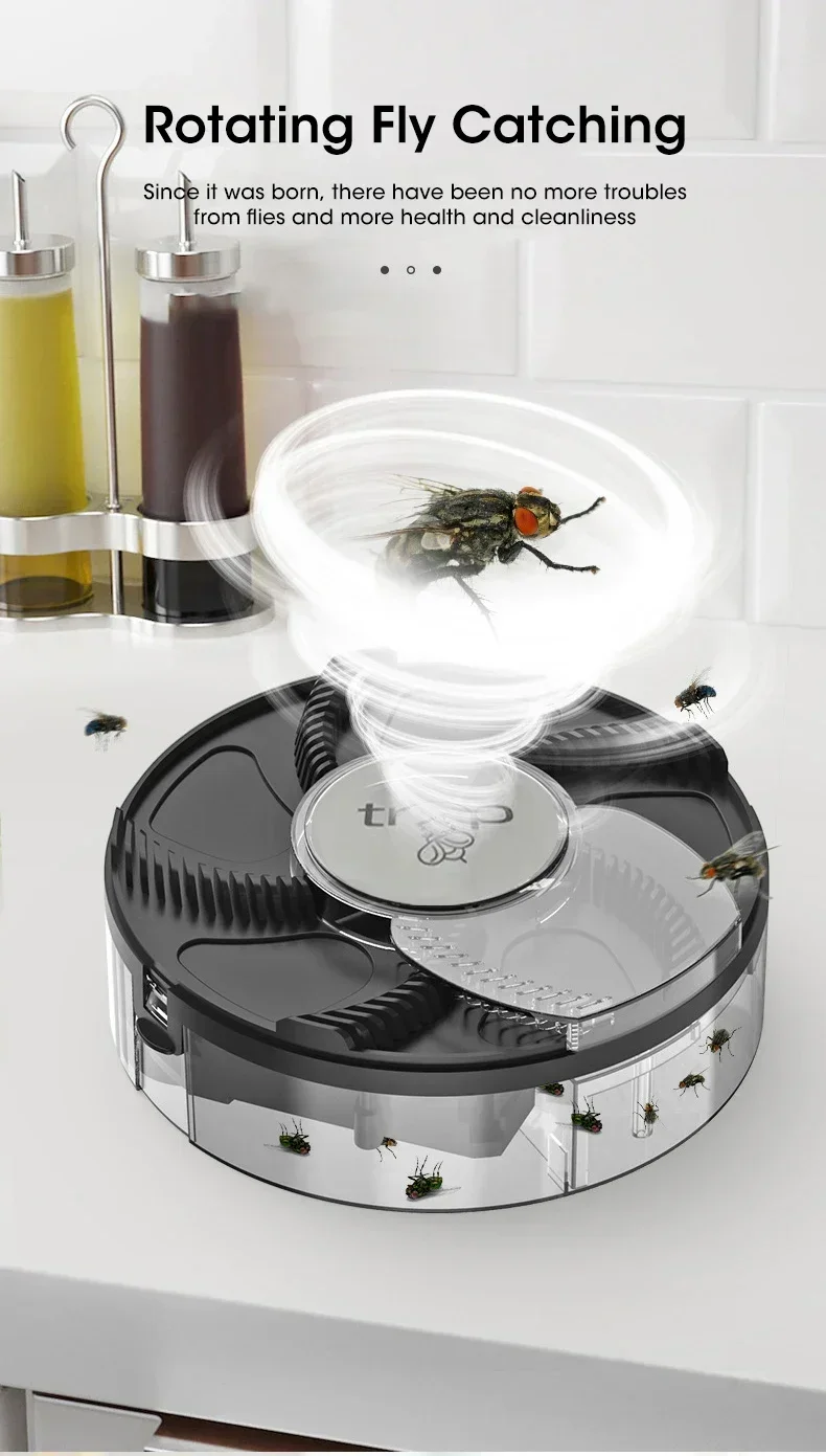Description Picture 5 of itemKitchen Automatic Flycatcher ,Electric Fly Traps ,USB Electric Fly Trap, Pest Control Catcher Insect Pest Reject Control Catcher