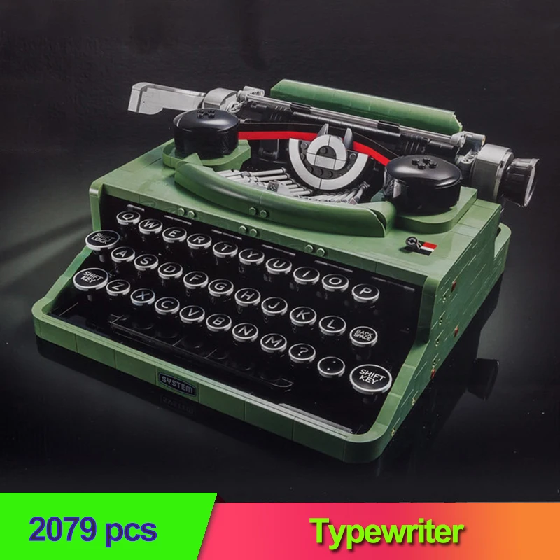 

Led Light For Retro Typewriter Building Blocks Marking Machine Keyboard 2079 PCS Kids Writing Machine Gift Toy Compatible 21327