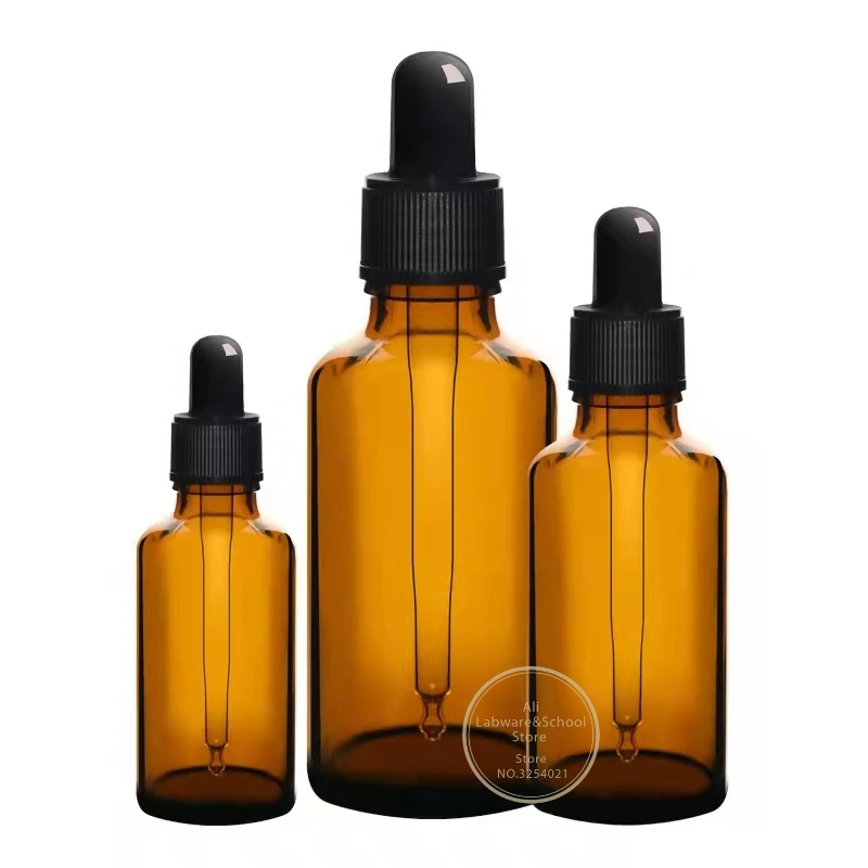 10pcs/lot 5ml To 100ml Lab Brown/Clear Glass Dropper Bottle, Cosmetic Essence Dropper Bottle