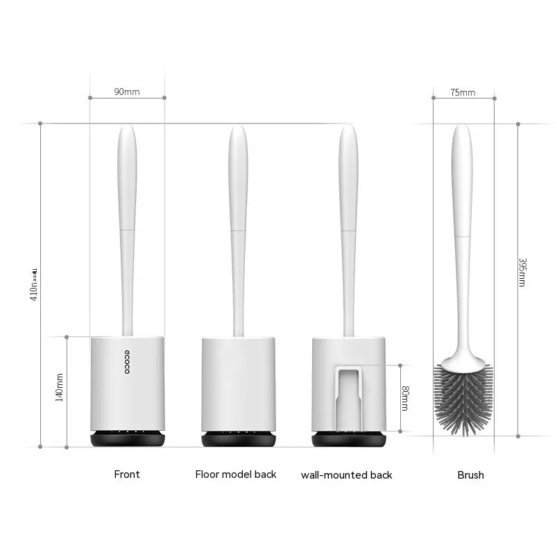 Toilet brush No dead corner Wall-mounted Household bathroom Punch-free Toilet brush long handle Wall-mounted cleaning set toilet brush set