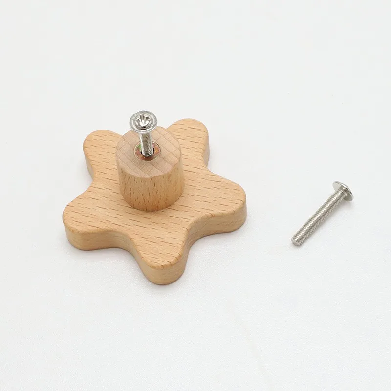 Heart Shape Furniture Handles Moon Drawer Wooden Knobs Star Cloud Children Decoration Cabinet Wood Pulls furniture handles