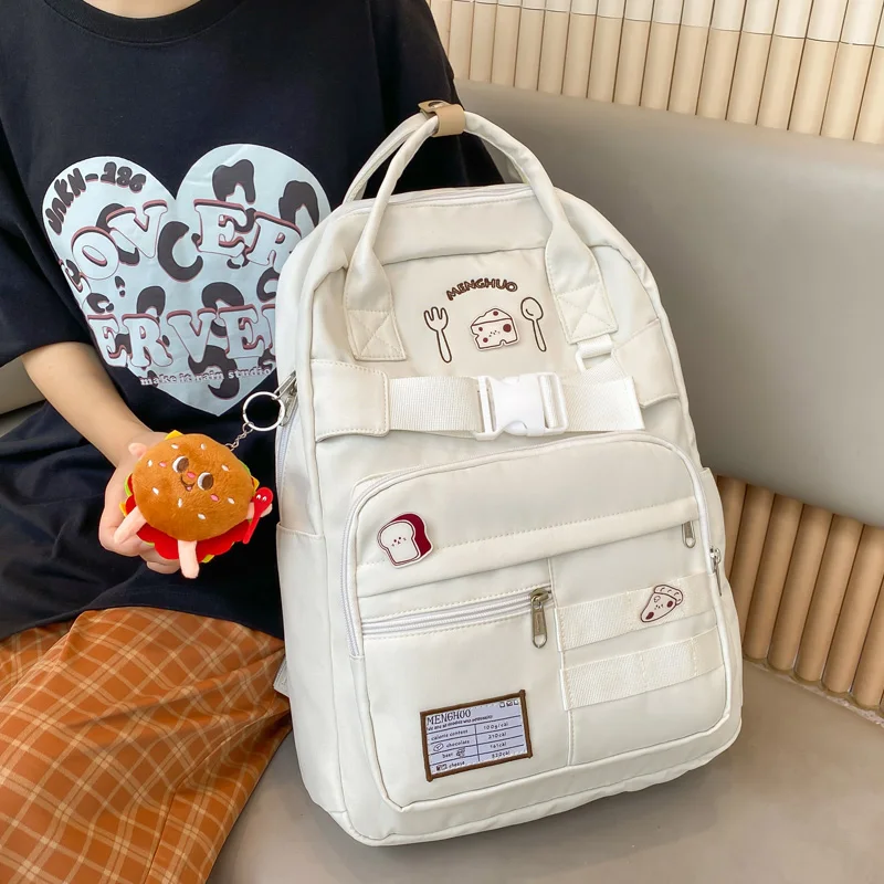 

Водонепроницаемый нейлоновый женский рюкзак, стильная дорожная сумка с пряжкой в стиле преппи, школьный ранец для ноутбука для девочек-подростков