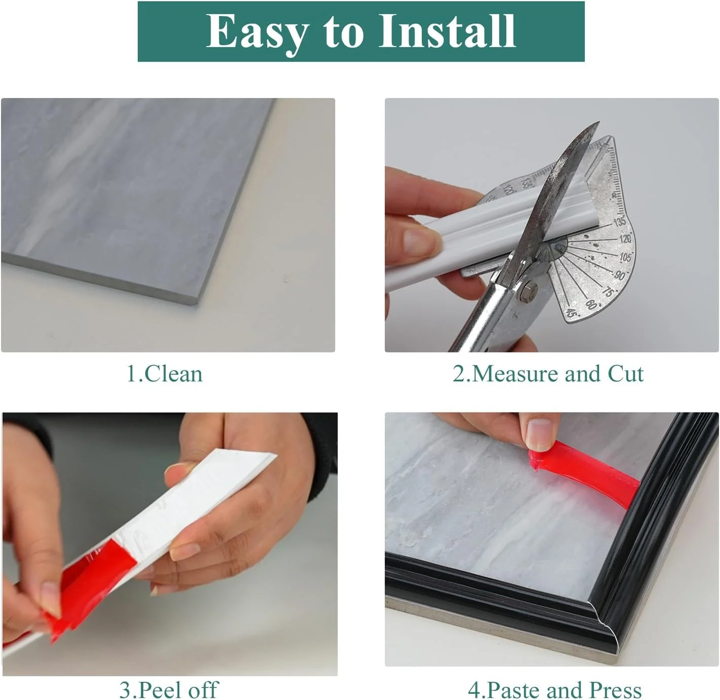 Selbstklebende Zierleiste 10m X 3,2cm - Flexible Stuhlschienen Wandleiste Zum Abziehen & Aufkleben (weiß)