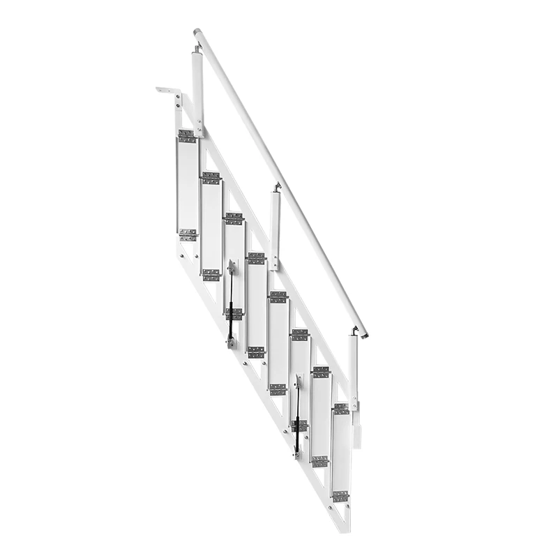 

Steel Stair Pedal Folding Wall-Saving Space-Saving Stairs Steel and Wood Oblique Beam Straight Ladder