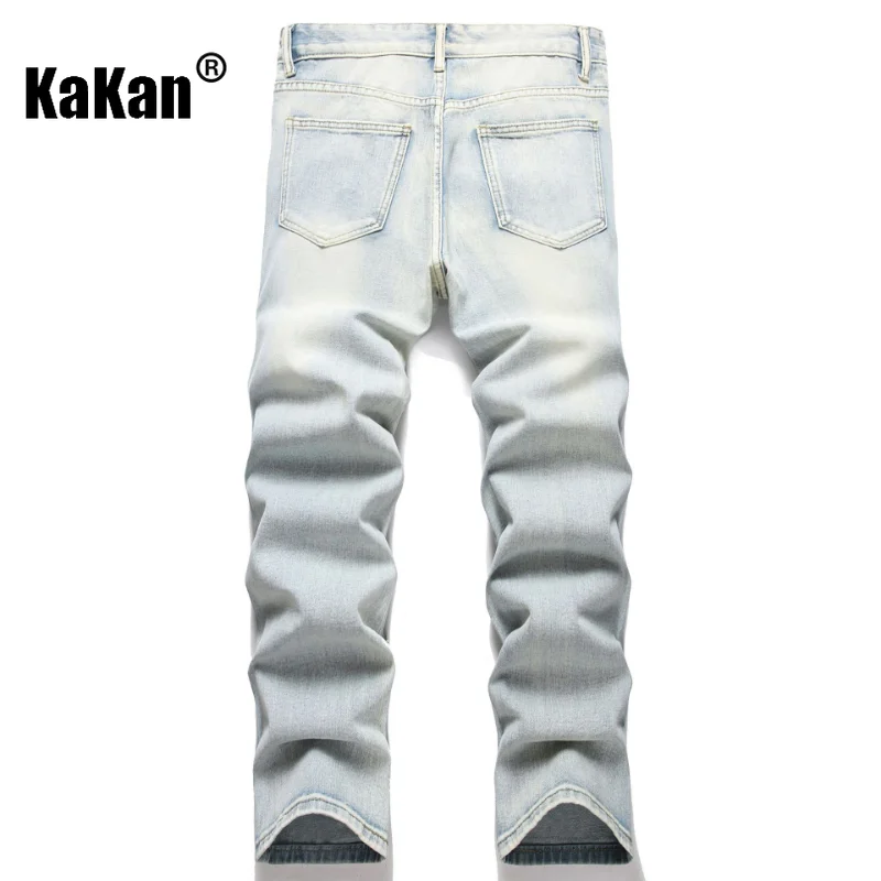 Kakan - European and American New Vintage Casual Jeans for Men, Trendy Loose Pants High Street Wide Leg Jeans K09-3743