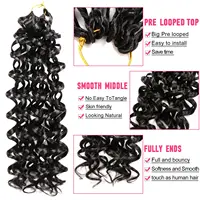 GoGo Curl Crochet cheveux pour femmes noires courte plage Curl bohème Crochet tresses naturel noir vague profonde cheveux synthétiques 3