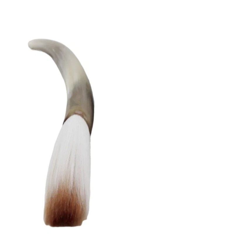 Large Hopper-shaped Weasel Hair Brush Bent Ox Horn Penholder Bear Hair Brush Chinese Painting Brush Couplets Calligraphy Pen