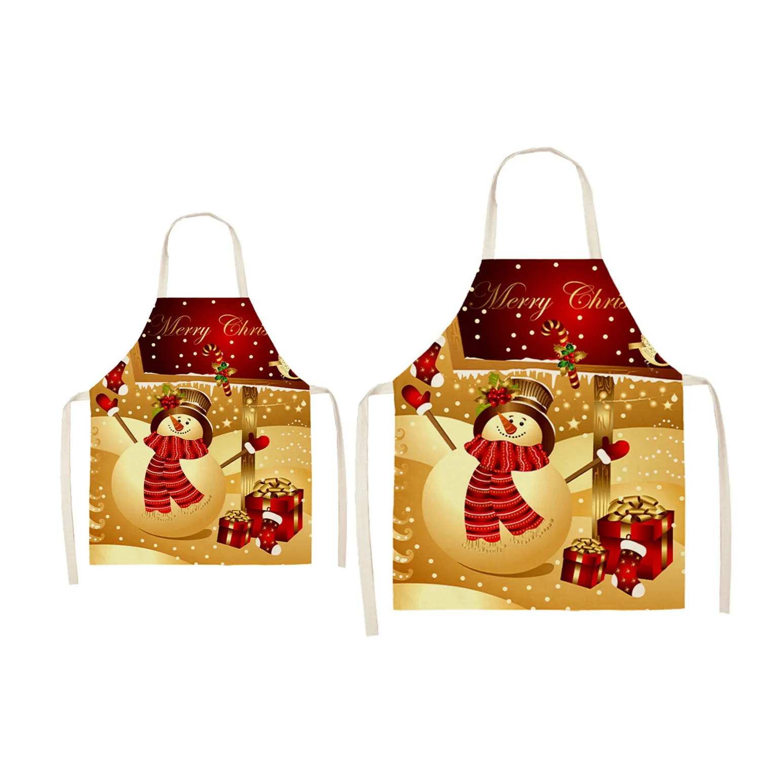 

Christmas Santa Cute Family Matching Apron Dad and Me Pinafore Kid Drawing DIY Boy Men Couple Kitchen Waterproof Baking Apron