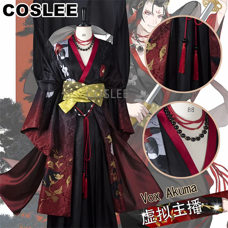 

COSLEE Vox Akuma Косплей Костюм Vtuber NIJISANJI EN кимоно Униформа Хэллоуин стиль унисекс индивидуальный Новинка 2023