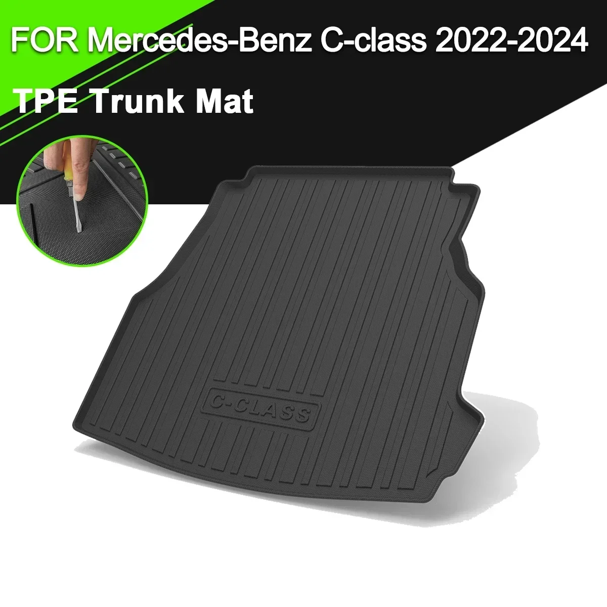 

Car Rear Trunk Cover Mat For Mercedes-Benz C Class 2022-2024 TPE Waterproof Non-Slip Rubber Cargo Liner Accessories