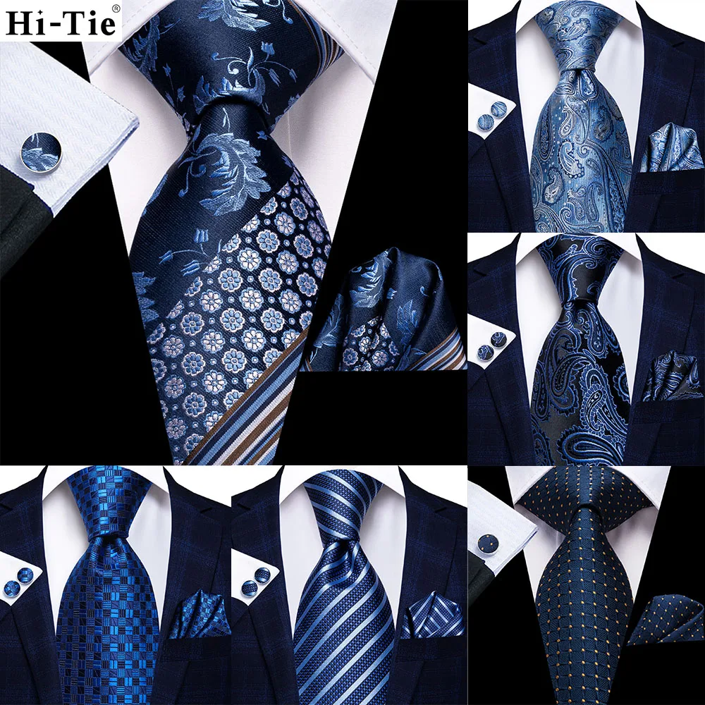 Hi-Tie 63 Zoll Herren-Krawattenset Extra Lange Krawatten für Männer Taschentuch Gewebte Klassische Herren 160cm Krawatte Einstecktuch Set