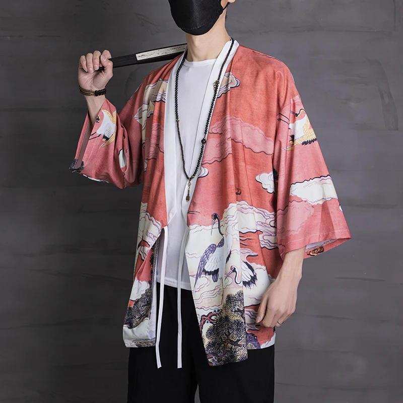 

Asian Clothes Harajuku Japanese Cosplay Kimono Japanese Yukata Female men Asian Clothes Cardigan Shirt Women Traditional