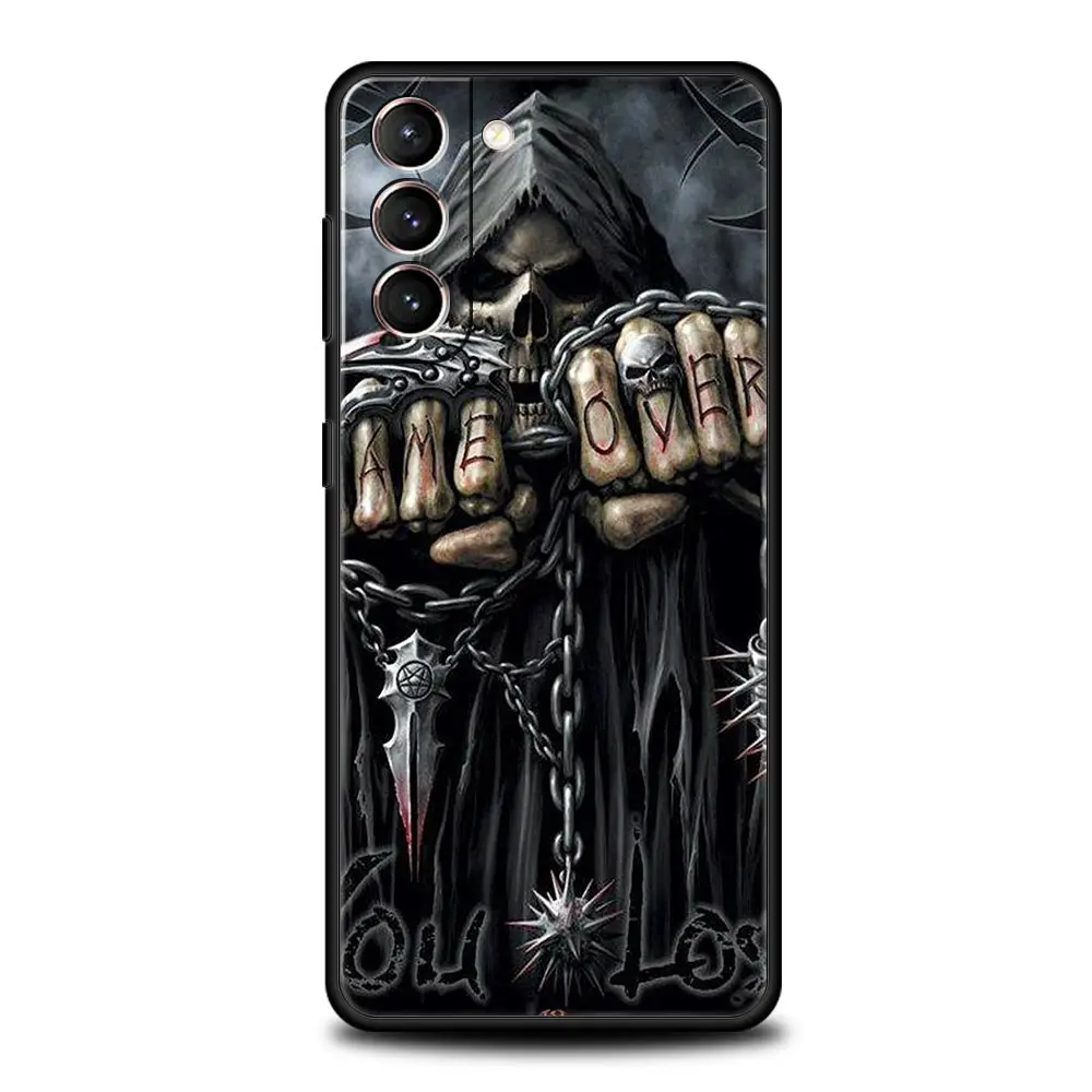 Grim Reaper Skull Skeleton Soft Black Phone Case