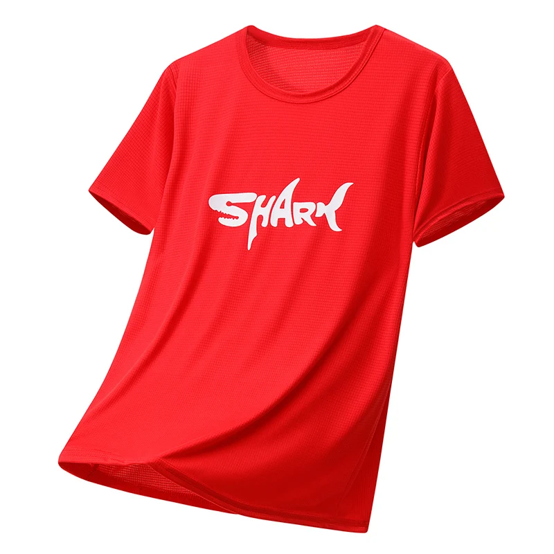 4/1 Pack Summer Men's Plaid Shark Letter Short Sleeve Casual Fashion Sports T-shirt Plus Size Loose Fitness Running Joker Top