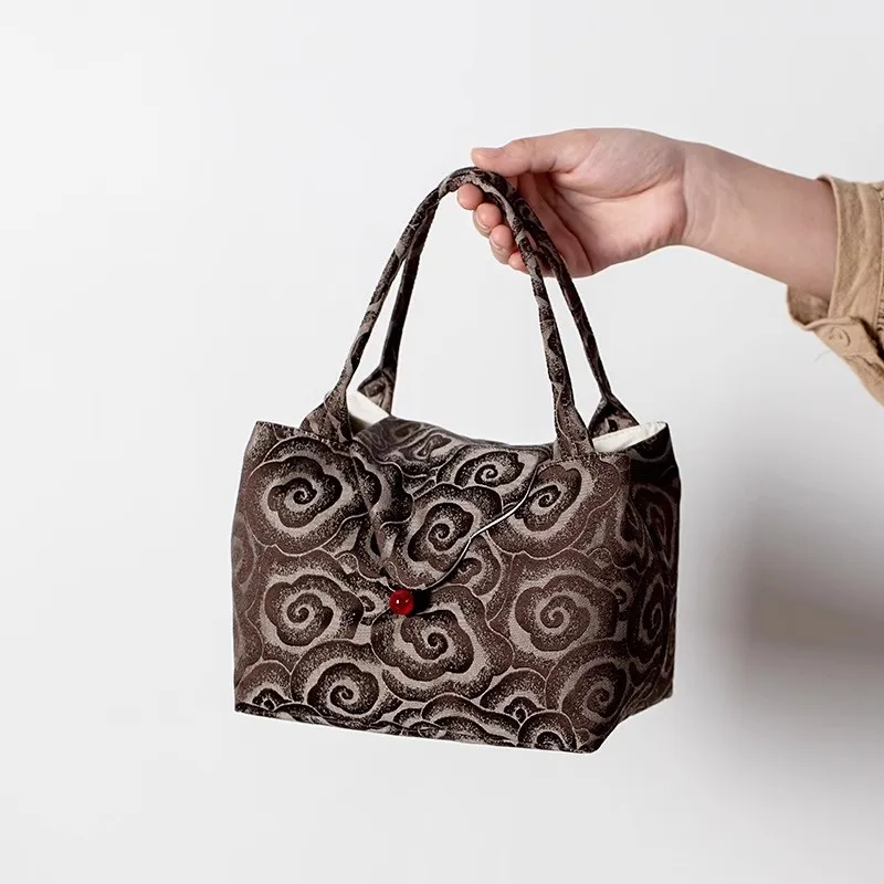 Portable Cloth Storage Bag Inner Removable Handbag Organizer Tea Cup Pot Bags Women's Stock Bags Tote Bag