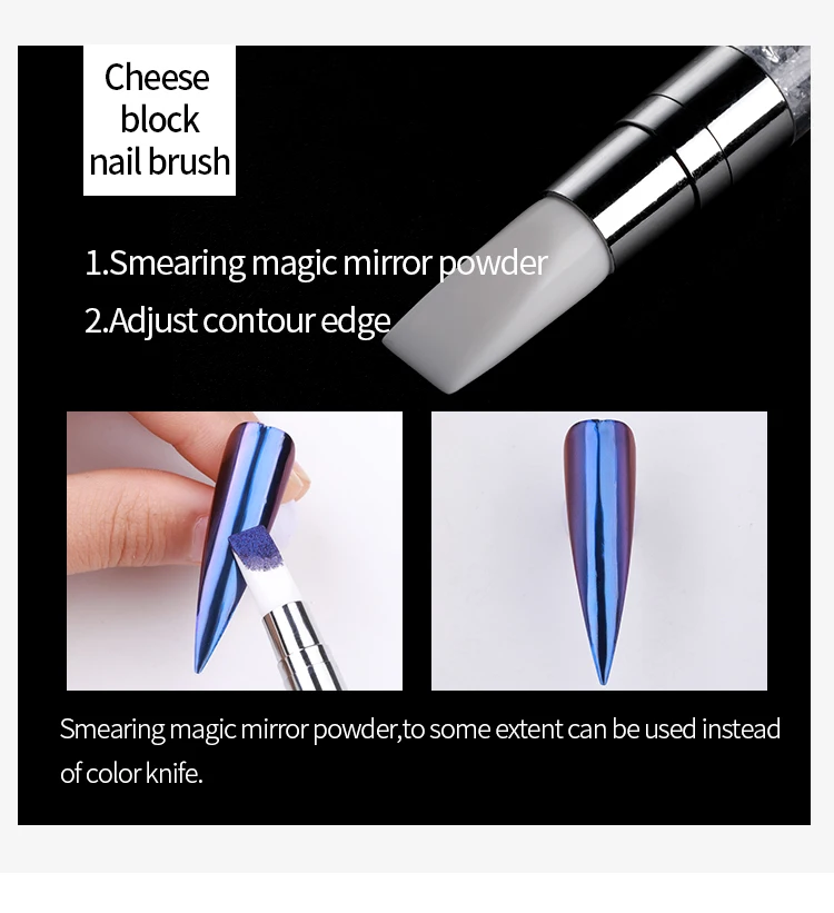 Description Picture 6 of itemDual-ended Nail Art Silicone Brush Sculpture Pen 3D Carving DIY Glitter Powder Press Foil Application Brush Manicure Tools