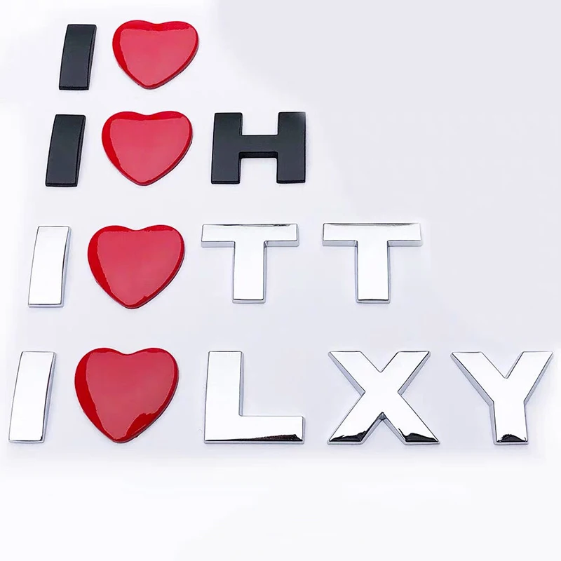 Heart-Shaped 3D Metal Love Emblem