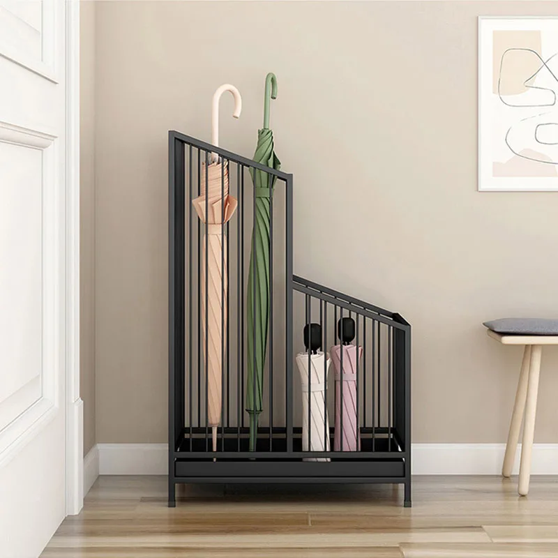 Metal Umbrella Storage Rack Multifunctional Multiple Layers Strong Bearing Capacity Entryway Wet Umbrella Holder