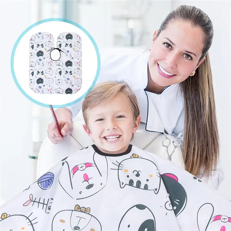 Kids Haircut Cape Children Salon Cape Polyester Hair Cutting Smock Haircut Wrap Hair Cutting Apron Cover 1pc