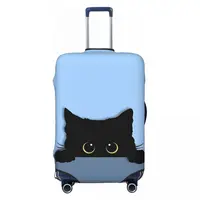 Cute Black Cat Suitcase Cover Holiday Animals Print Useful Luggage Case Business Protection 2