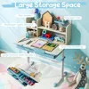 Kids Study Desk,Height Adjustable Children School Desk with Storage, Tilt Desktop, Pen Holder & Scale Ruler, Student Desk Table 6