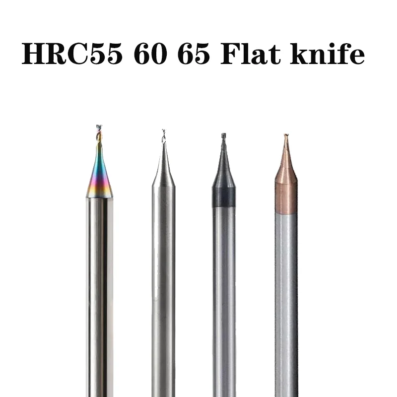 

HRC55 HRC65 2 Flute End Mill 0.1-0.9mm 4mm Shank Milling Cutter Tungsten Carbide CNC Router Bit TiCN Coated Mini Milling Cutter