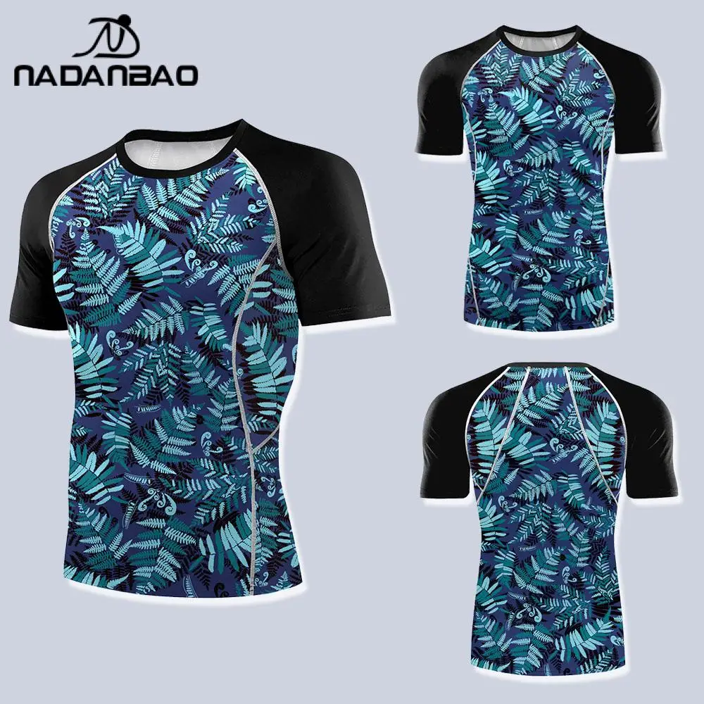 Nadanbao Men Outdoor Fashion Bodysuit Swimsuits Party Swimwear Fitness T-Shirt Beach Gym Top Surfing Quick Drying Clothing