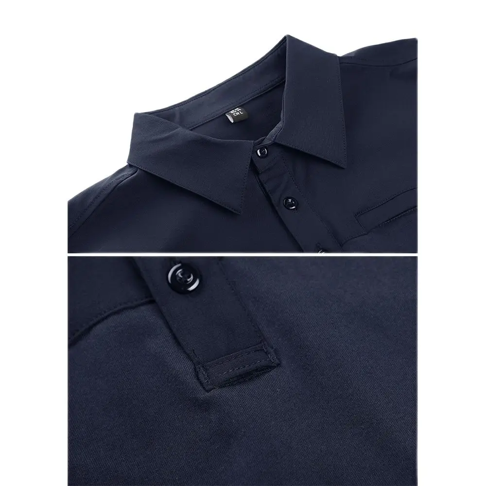 KEFITEVD Men's Long Sleeve Hiking Polo Shirt Outdoor Multi-Pockets T-shirt Camping Pullover Work Fishing Hunting Hiking Tee Tops sport t shirt,long sleeve t shirt