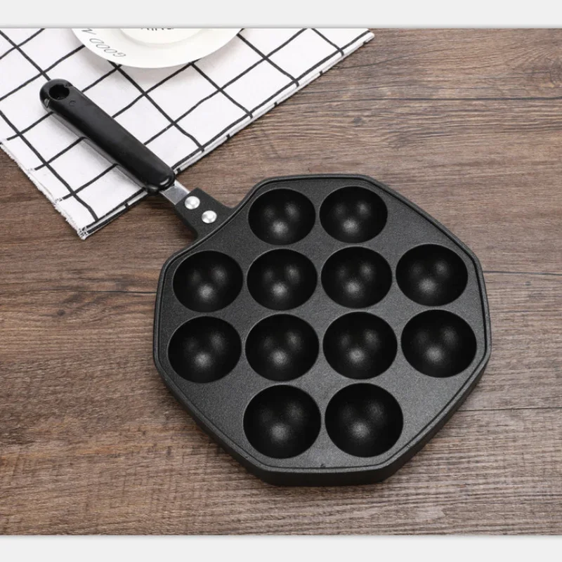 12 Cavities Aluminum Alloy Takoyaki Pan Takoyaki Maker Octopus Small Balls Baking Pan Home Cooking Tools 12 Cavities Aluminum Alloy Takoyaki Pan Takoyaki Maker Octopus Small Balls Baking Pan Home Cooking Tools