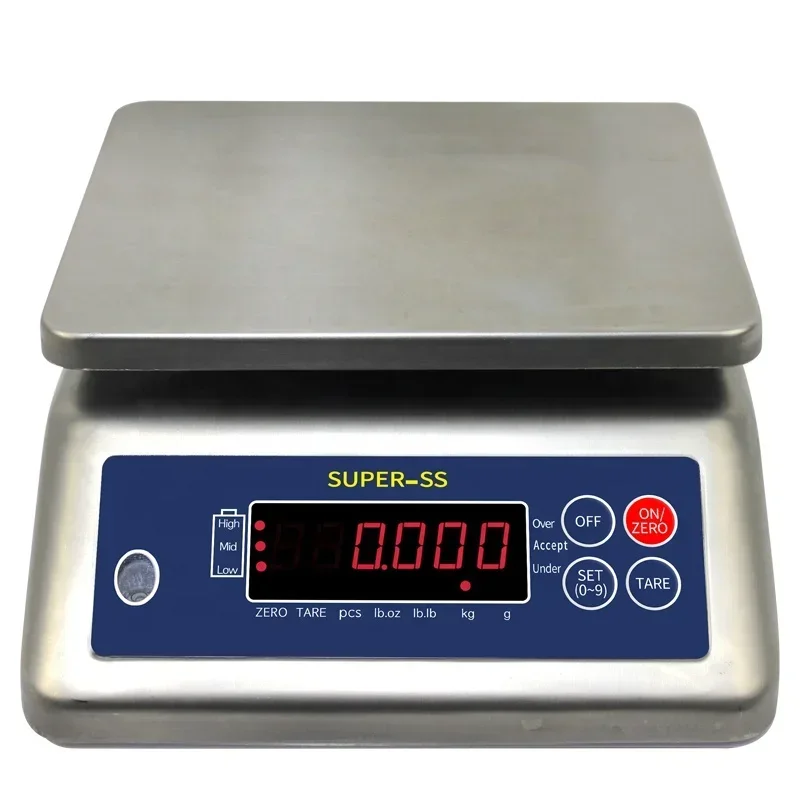 새로운 전자식 IP68 방수 생선 저울 초강력 스테인리스 스틸 디지털 방수 계량 저울 3kg 6kg 15kg 30kg