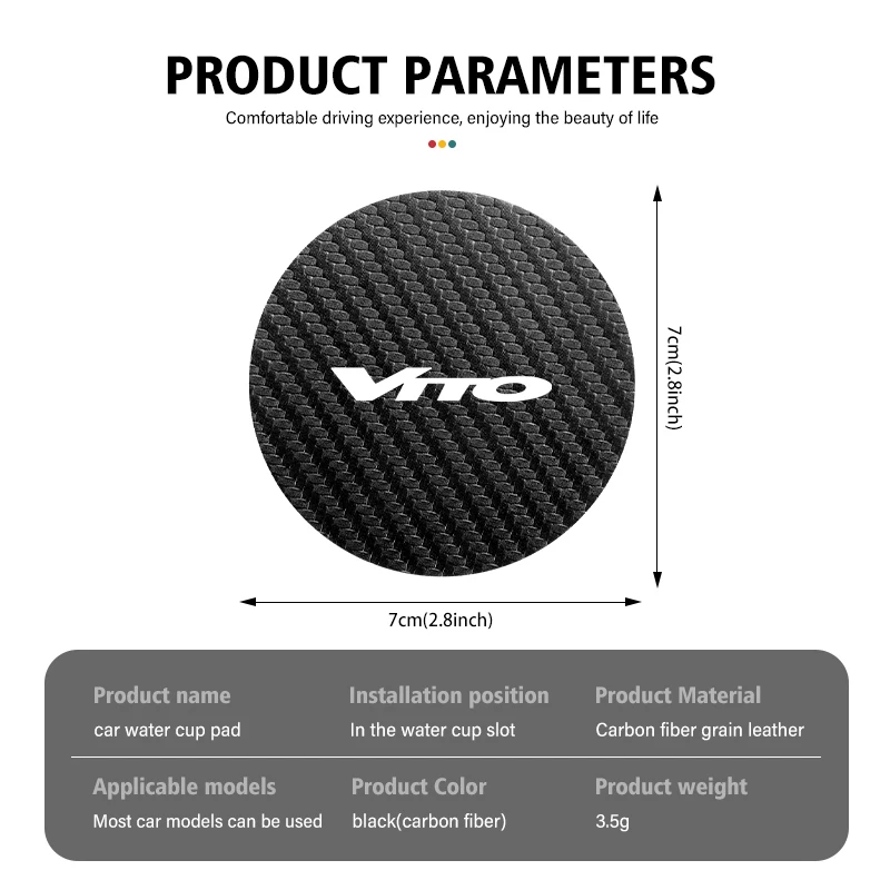 Car Non-slip Water Cup Bottle Mat Holder Anti-slip Pads 2Pcs For Benz W124 W203 W204 Vito Sprinter Viano W639 W638 V Class